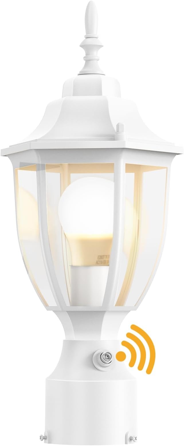 Lamomo Dusk to Dawn Outdoor Post Lights, Aluminum Lamp Post Light Fixture