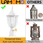 Lamomo Dusk to Dawn Outdoor Post Lights, Aluminum Lamp Post Light Fixture