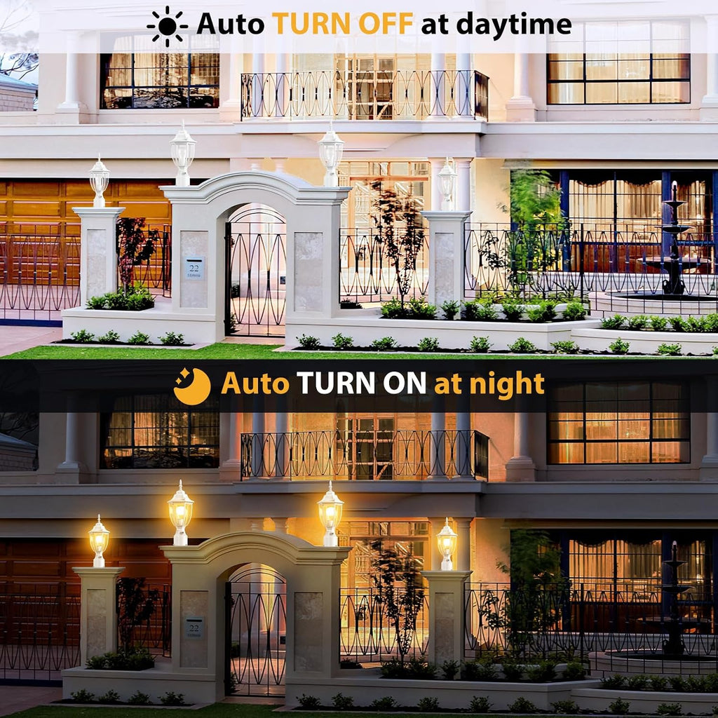 Lamomo Dusk to Dawn Outdoor Post Lights, Aluminum Lamp Post Light Fixture