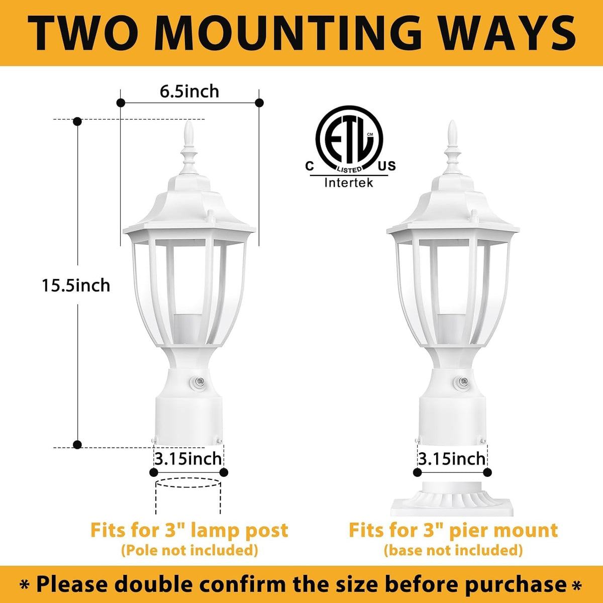 Lamomo Dusk to Dawn Outdoor Post Lights, Aluminum Lamp Post Light Fixture