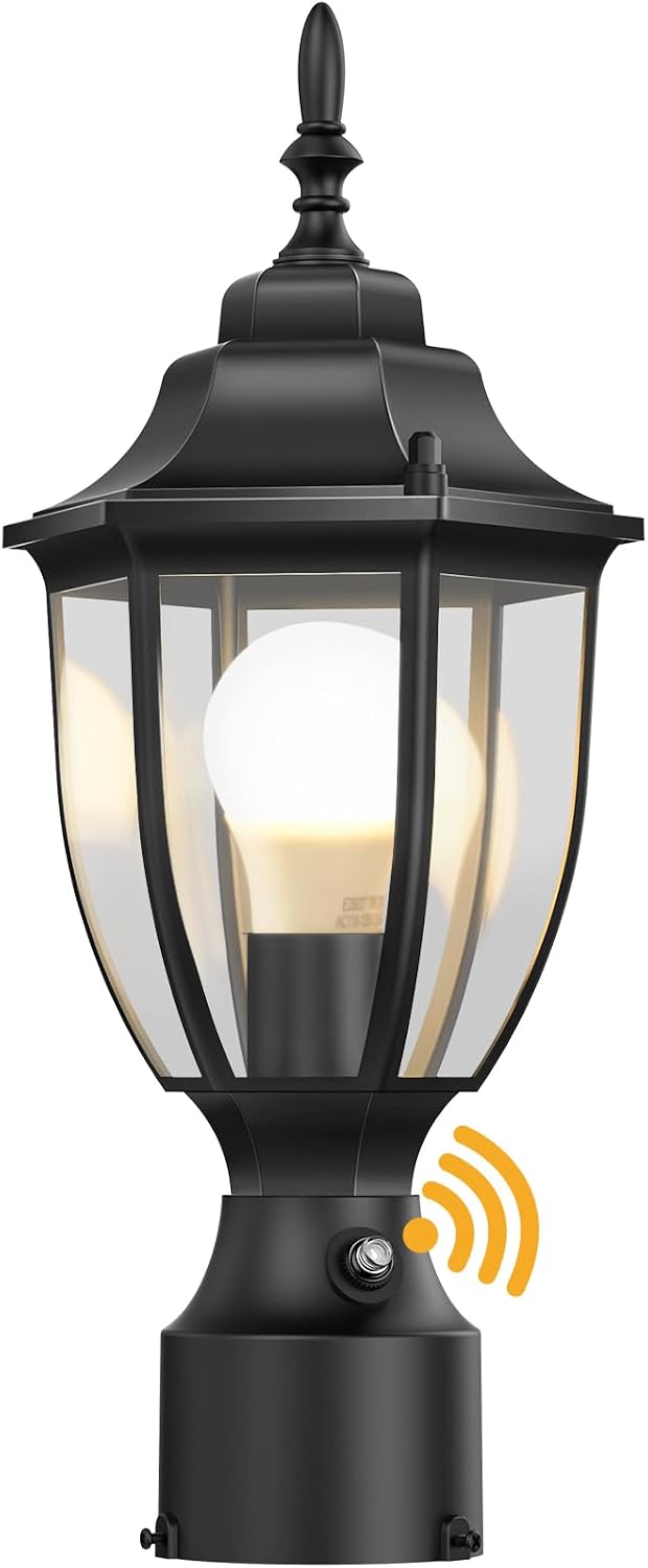 Lamomo Dusk to Dawn Outdoor Post Lights, Aluminum Lamp Post Light Fixture