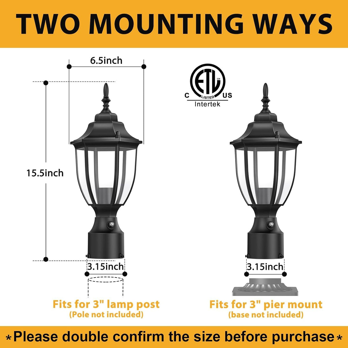 Lamomo Dusk to Dawn Outdoor Post Lights, Aluminum Lamp Post Light Fixture