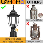 Lamomo Dusk to Dawn Outdoor Post Lights, Aluminum Lamp Post Light Fixture