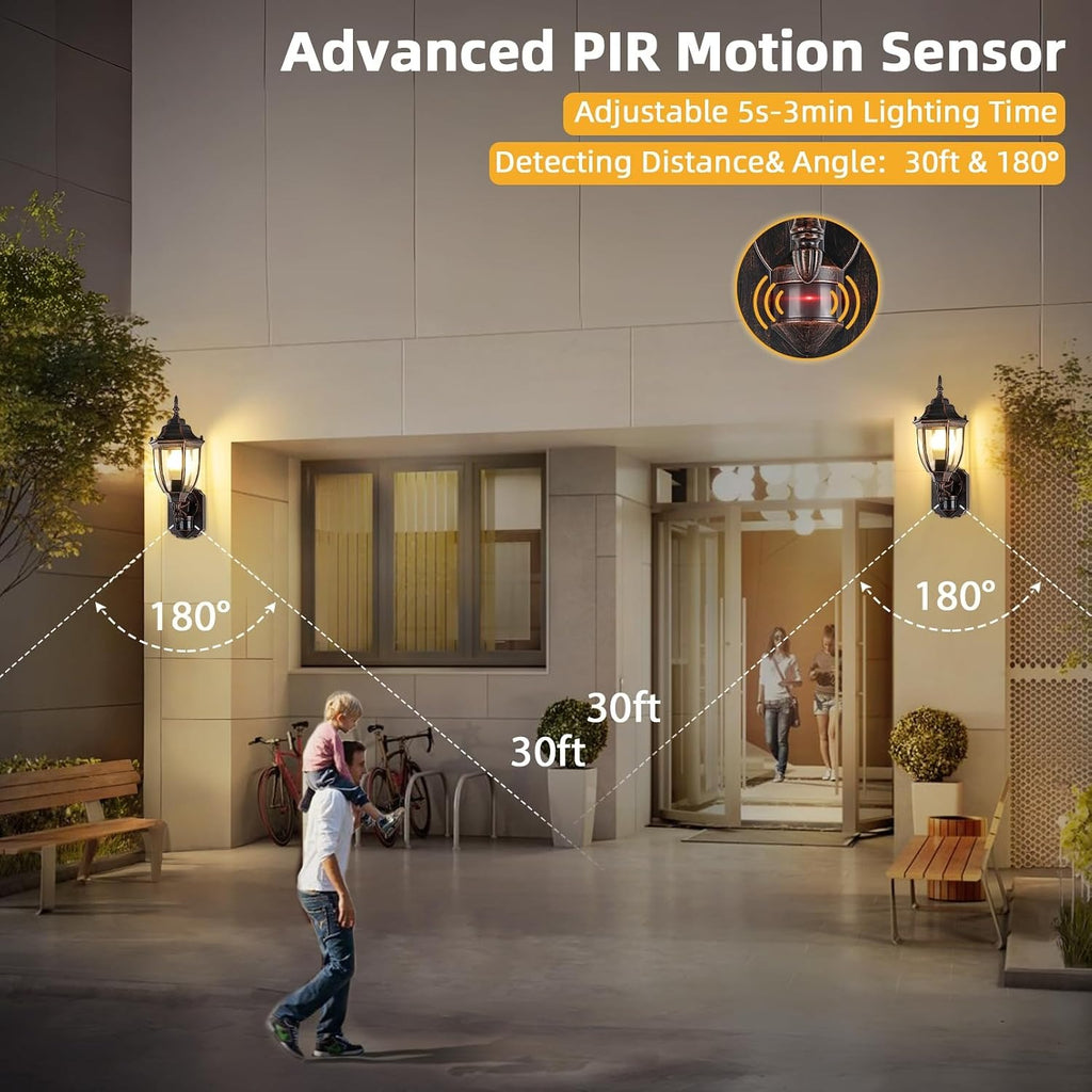 Lamomo Motion Sensor Outdoor Wall Lights, Outside Porch Lamps