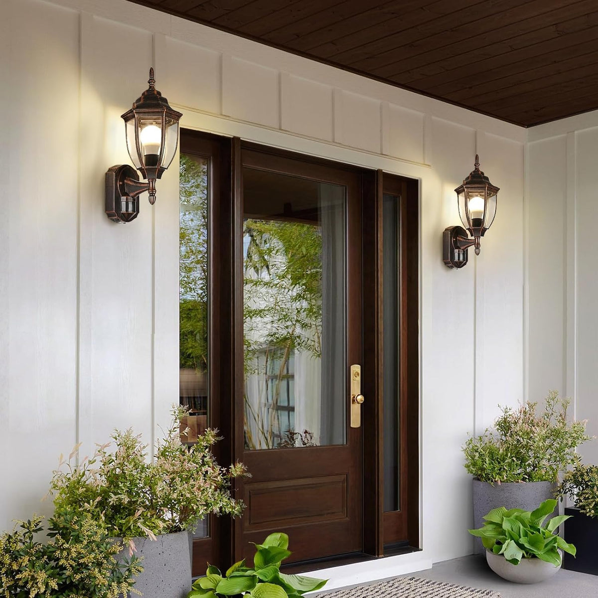 Lamomo Motion Sensor Outdoor Wall Lights, Outside Porch Lamps