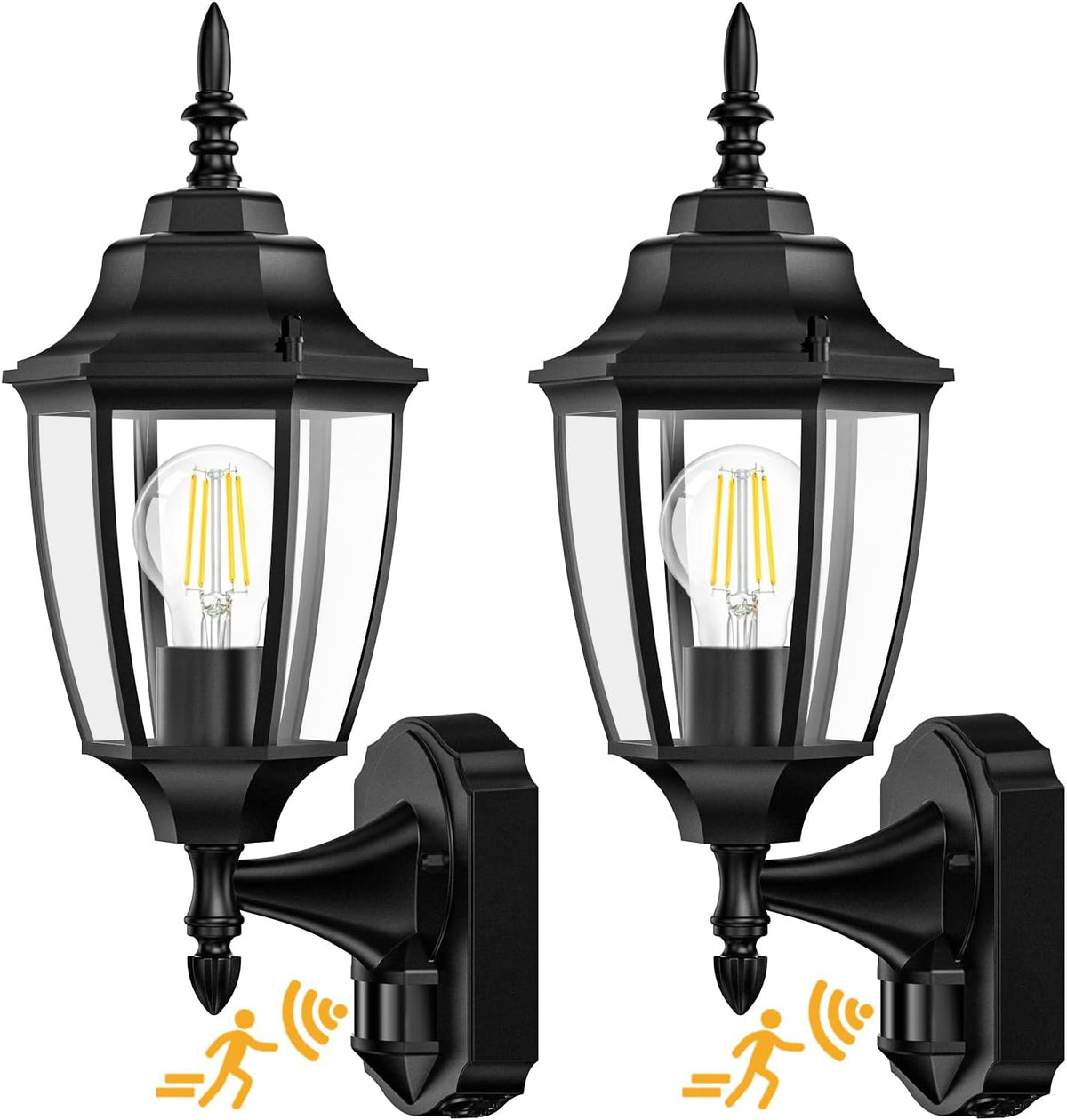 Lamomo Motion Sensor Outdoor Wall Lights Fixtures, 2-Pack Porch Lamp
