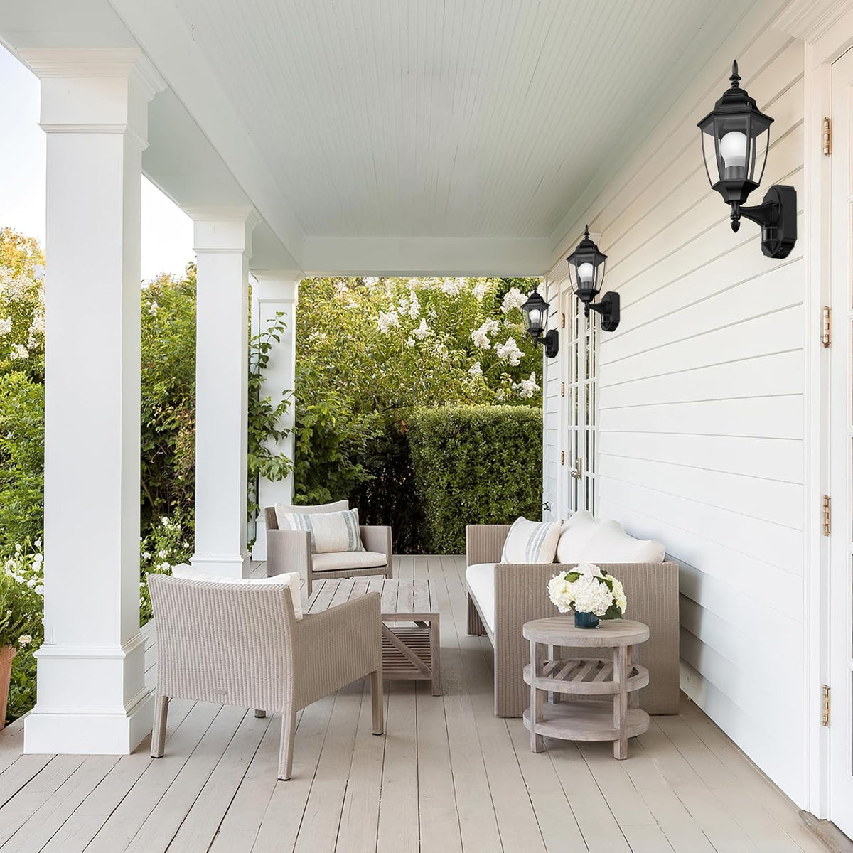 Lamomo Motion Sensor Outdoor Wall Lights Fixtures, 2-Pack Porch Lamp