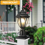 Lamomo Dusk to Dawn Outdoor Post Lights, Aluminum Lamp Post Light Fixture