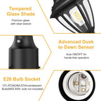 Lamomo Dusk to Dawn Outdoor Post Lights, Aluminum Lamp Post Light Fixture