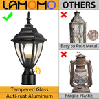Lamomo Dusk to Dawn Outdoor Post Lights, Aluminum Lamp Post Light Fixture
