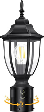 Lamomo Dusk to Dawn Outdoor Post Lights, Aluminum Lamp Post Light Fixture