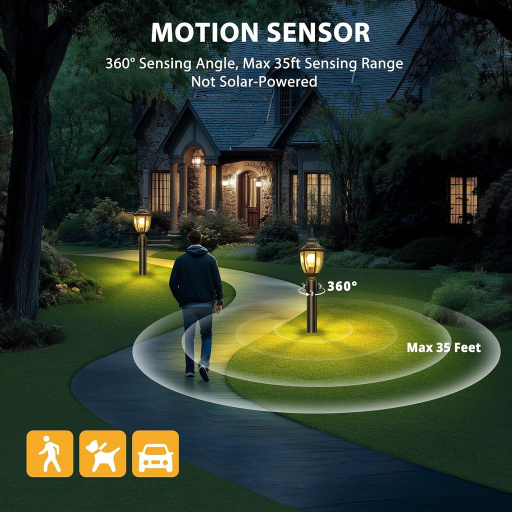 Lamomo Dusk to Dawn Outdoor Post Lights, Aluminum Lamp Post Light Fixture