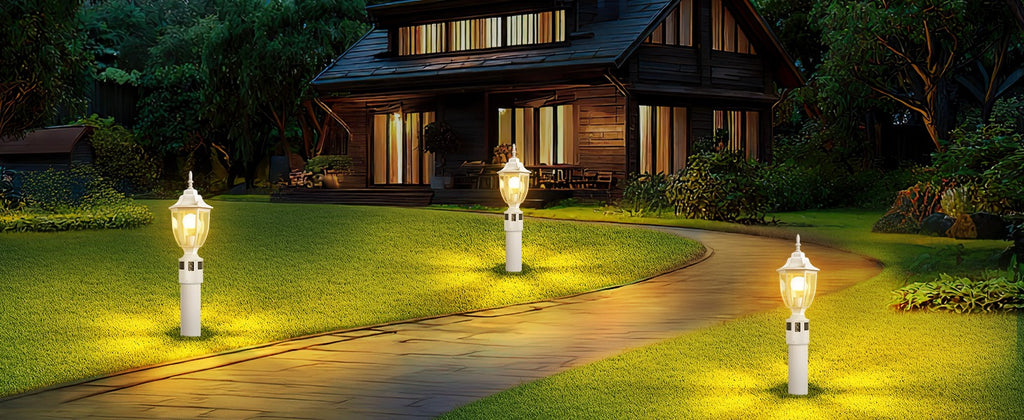 Lamomo Dusk to Dawn Outdoor Post Lights, Aluminum Lamp Post Light Fixture