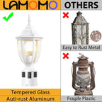 Lamomo Dusk to Dawn Outdoor Post Lights, Aluminum Lamp Post Light Fixture