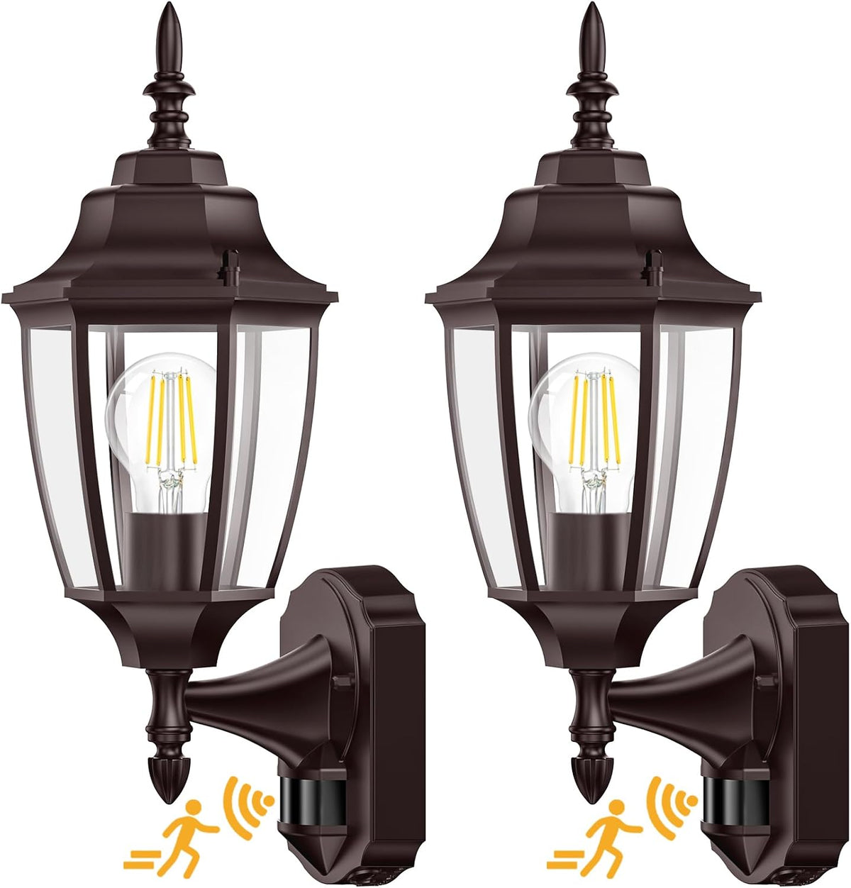 Lamomo Motion Sensor Outdoor Wall Lights Fixtures, 2-Pack Porch Lamp